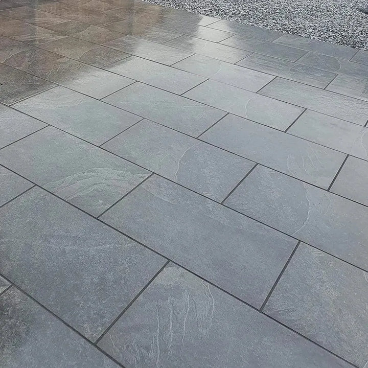 Brazilian black slate porcelain paving slabs 900 x 600
