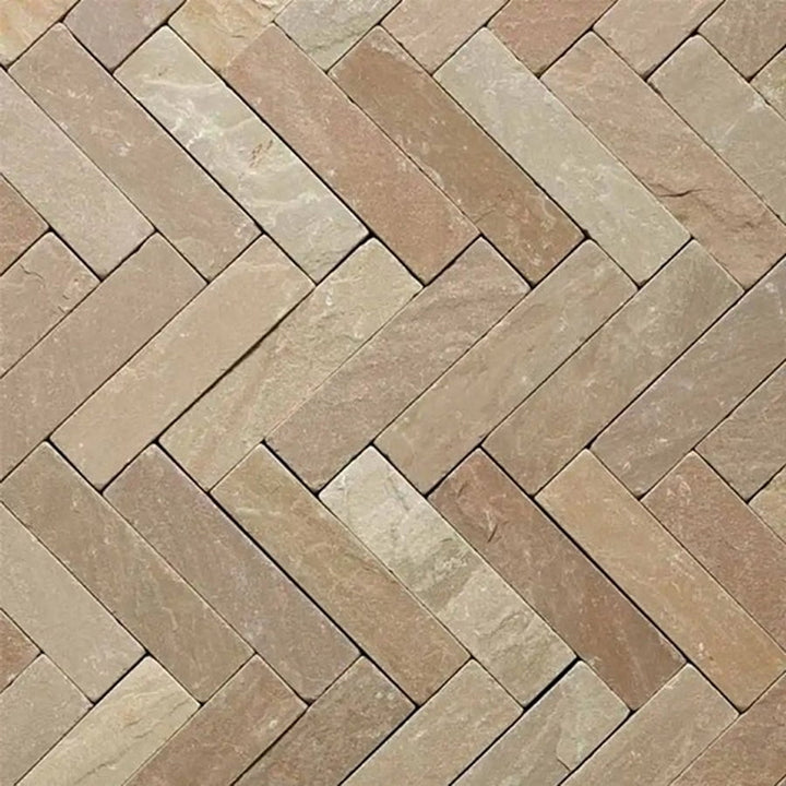 Raj green sandstone tumbled pavers