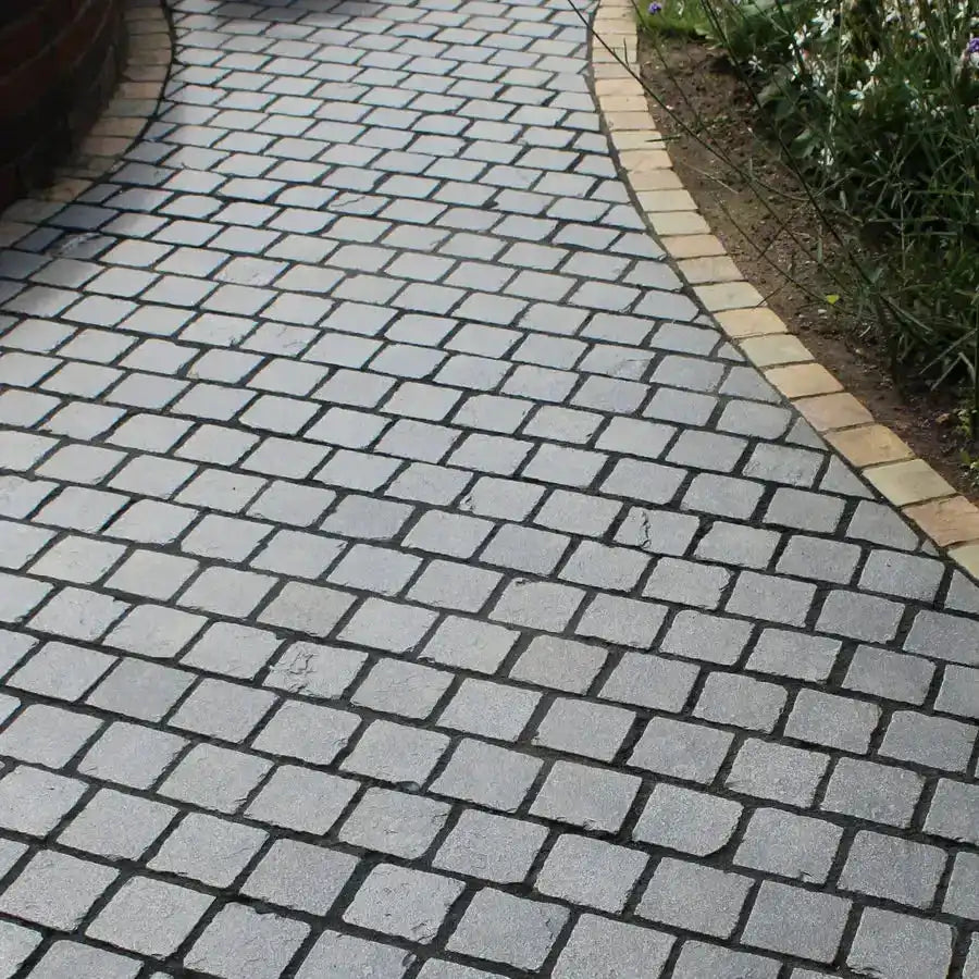 Limestone Setts Black Limestone Cobbles & Setts 100 x 100 x 50 | Paving Slabs Direct