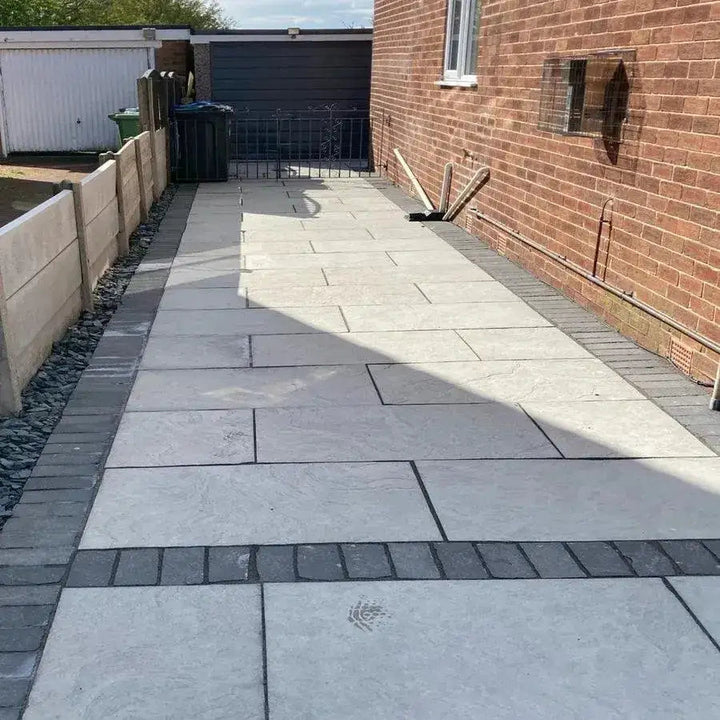 dove grey limestone paving
