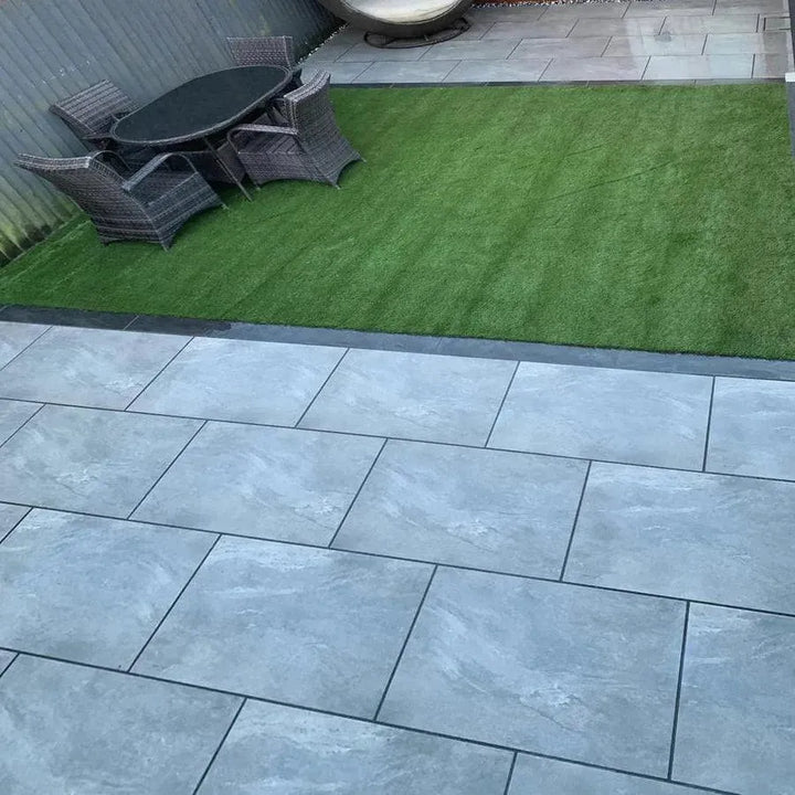 Earthcore grey porcelain paving 900 x 600