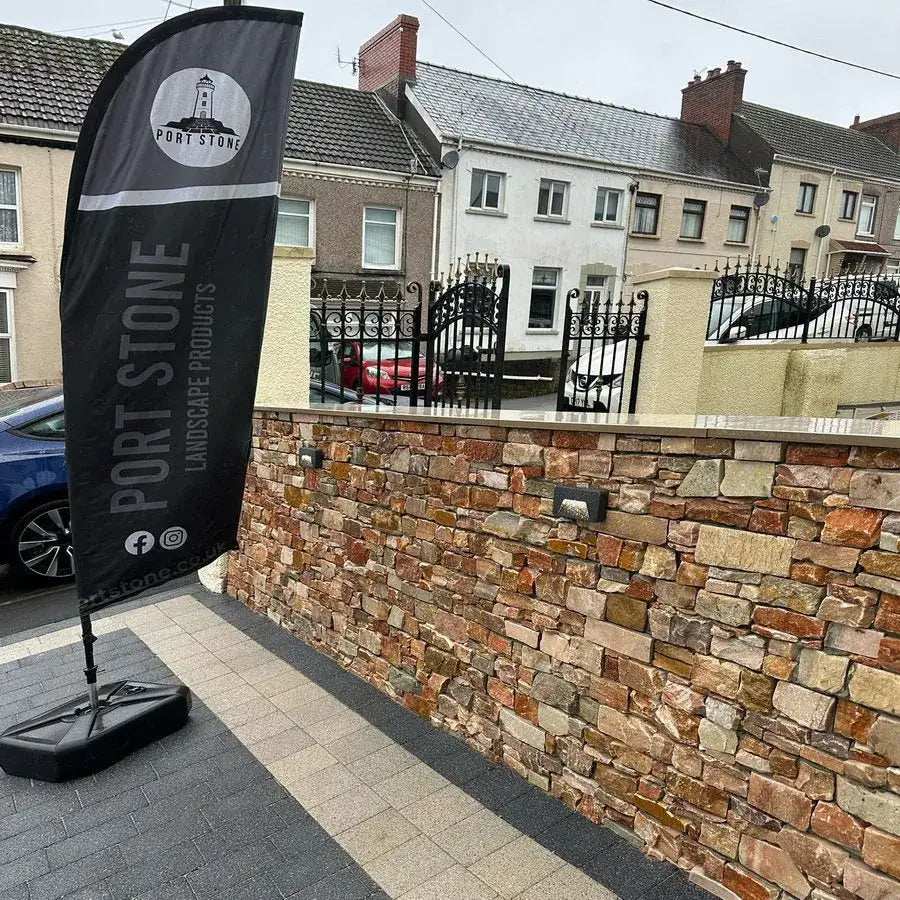 Golden Quartz Stone Cladding, Contemporary Z Tiles Clad | Paving