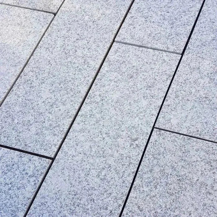 silver grey granite paving planks