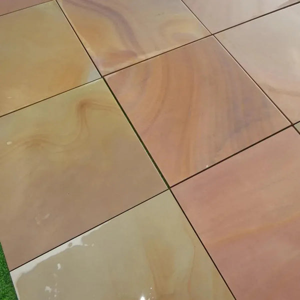 Rippon buff smooth sandstone paving 600 x 600