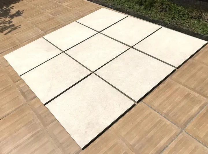 cream porcelain paving patio slabs