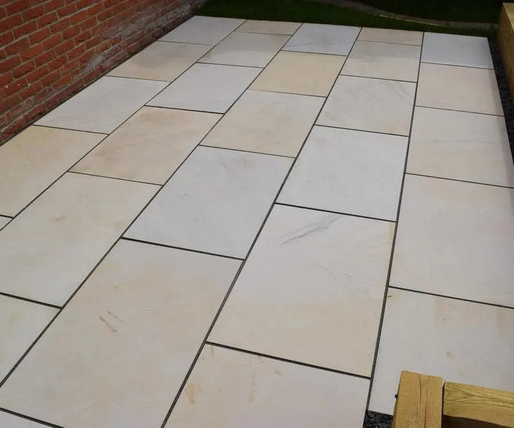 mint smooth sandstone paving sawn honed