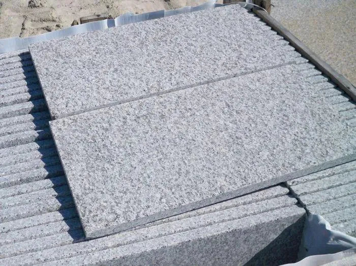 flamed granite paving textured